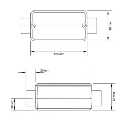 CONDULETE C ALUMINIO 1.1/4 POLEGADA SEM ROSCA COM TAMPA CEGA - TRAMONTINA