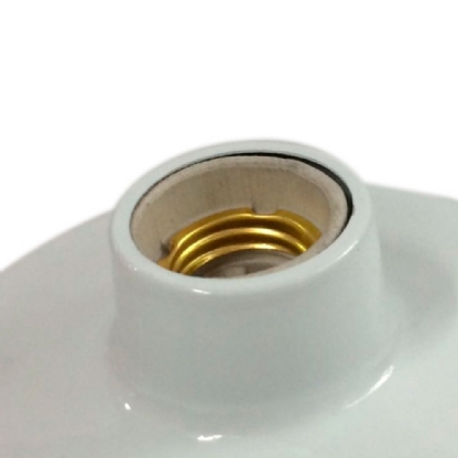 PLAFON TURQUIA ALUMINIO COM SOQUETE PORCELANA PARA 1 LAMPADA E27 BRANCO - KIN LIGHT