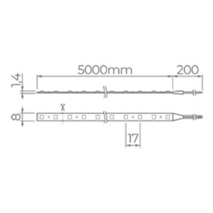 FITA LED EVO 6W/M 12V LUZ AMARELA IP20 COM 5 METROS - STELLA