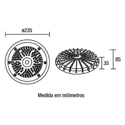 LUMINARIA INDUSTRIAL HIGHBAY 100W BIVOLT LUZ BRANCA 6500K 10000LM NEO - BLUMENAU