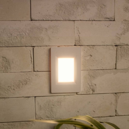 BALIZADOR PAREDE LED 4X2 FURO REBATEDOR ALUMINIO BRANCO 2W BIVOLT 3000K - BLUMENAU