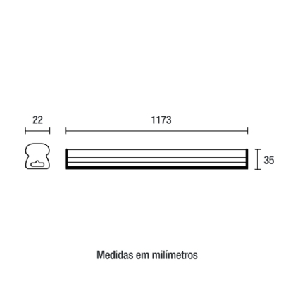 LUMINARIA LED SOBREPOR TUBULAR 18W LUZ BRANCA 6500K T5 BIVOLT 1350LM IP20 1,17 METRO - BLUMENAU