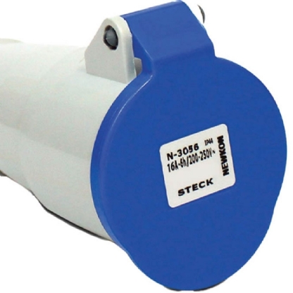 ACOPLAMENTO INDUSTRIAL 2 POLOS + TERRA 16A 200/250V AZUL IP44 - STECK