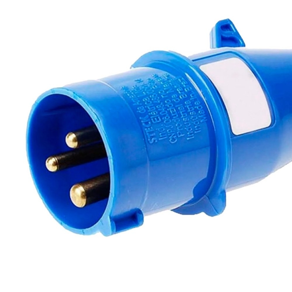 PLUGUE 2 POLOS + TERRA 16A 220/240V 6H AZUL - STECK