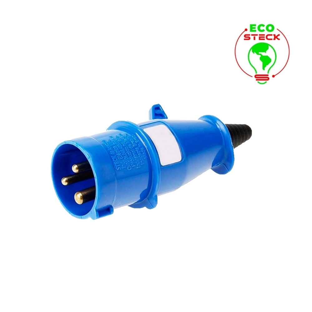 PLUGUE 2 POLOS + TERRA 16A 220/240V 6H AZUL - STECK
