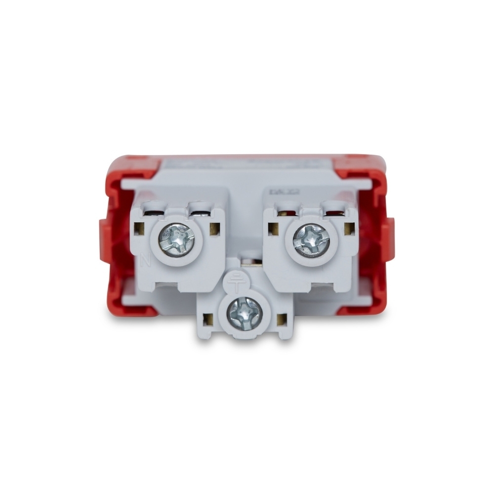 Modulo Tomada 2 Pinos + Terra 20A 250V Vermelha Linha Miluz - Schneider