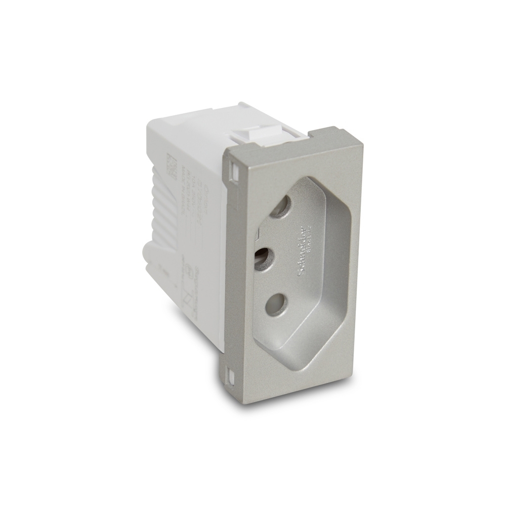Modulo Tomada 2 Pinos + Terra 10A Aluminio Linha Orion - Schneider