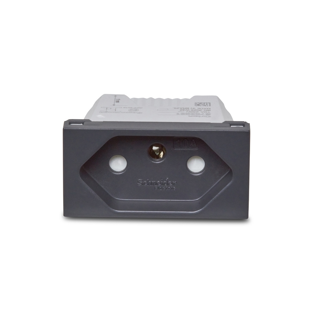 Modulo Tomada 2 Pinos + Terra 10A Grafite Linha Orion - Schneider