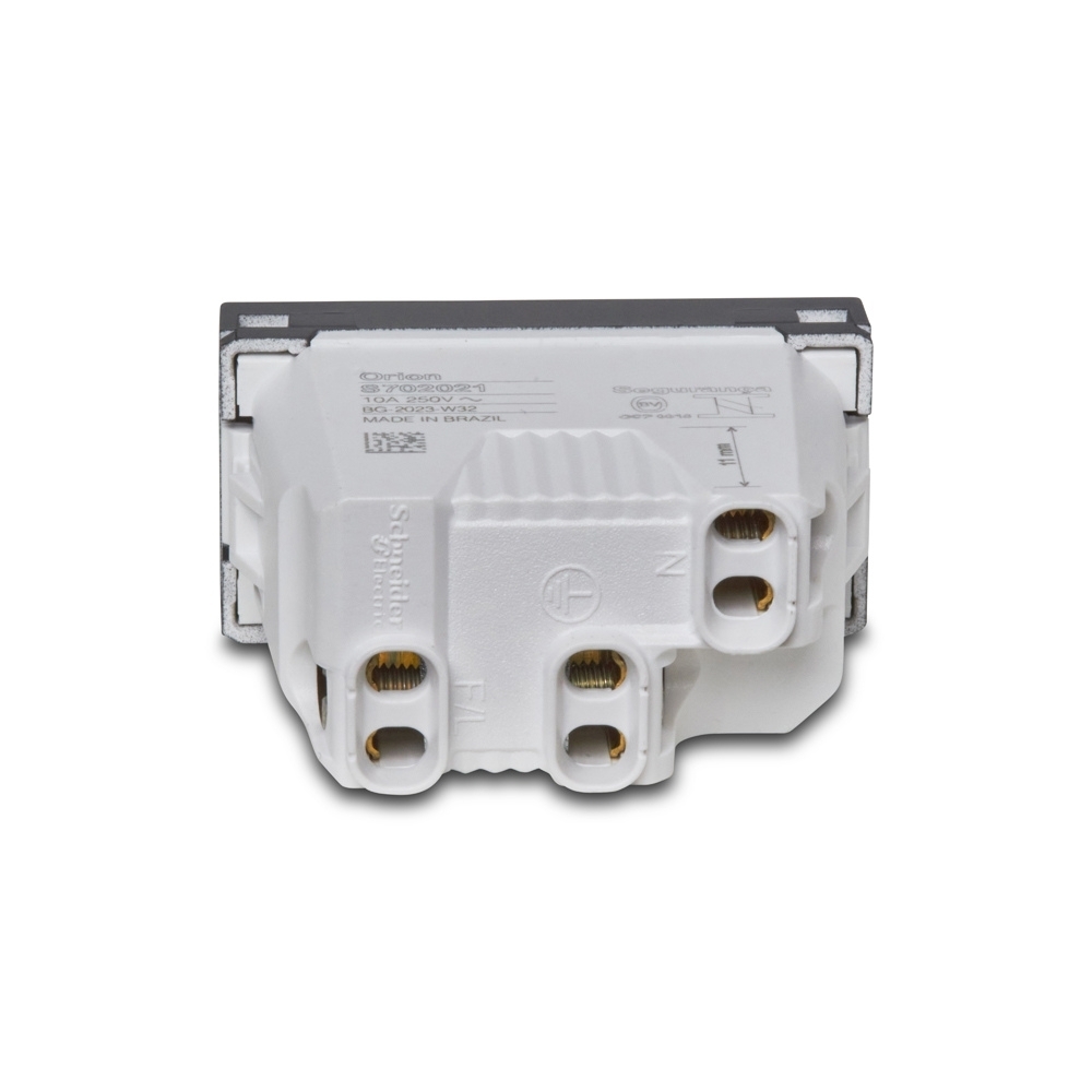 Modulo Tomada 2 Pinos + Terra 10A Grafite Linha Orion - Schneider