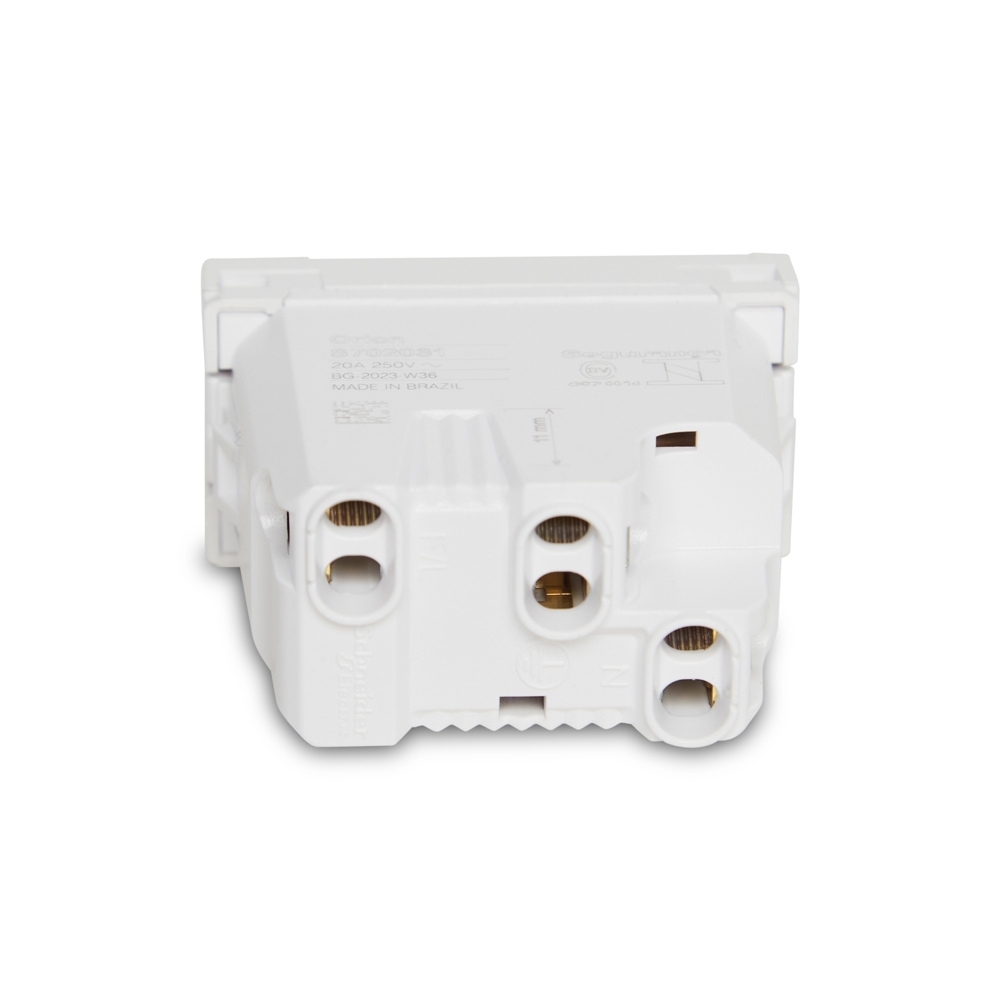 Modulo Tomada 2 Pinos + Terra 20A Branco Linha Orion - Schneider