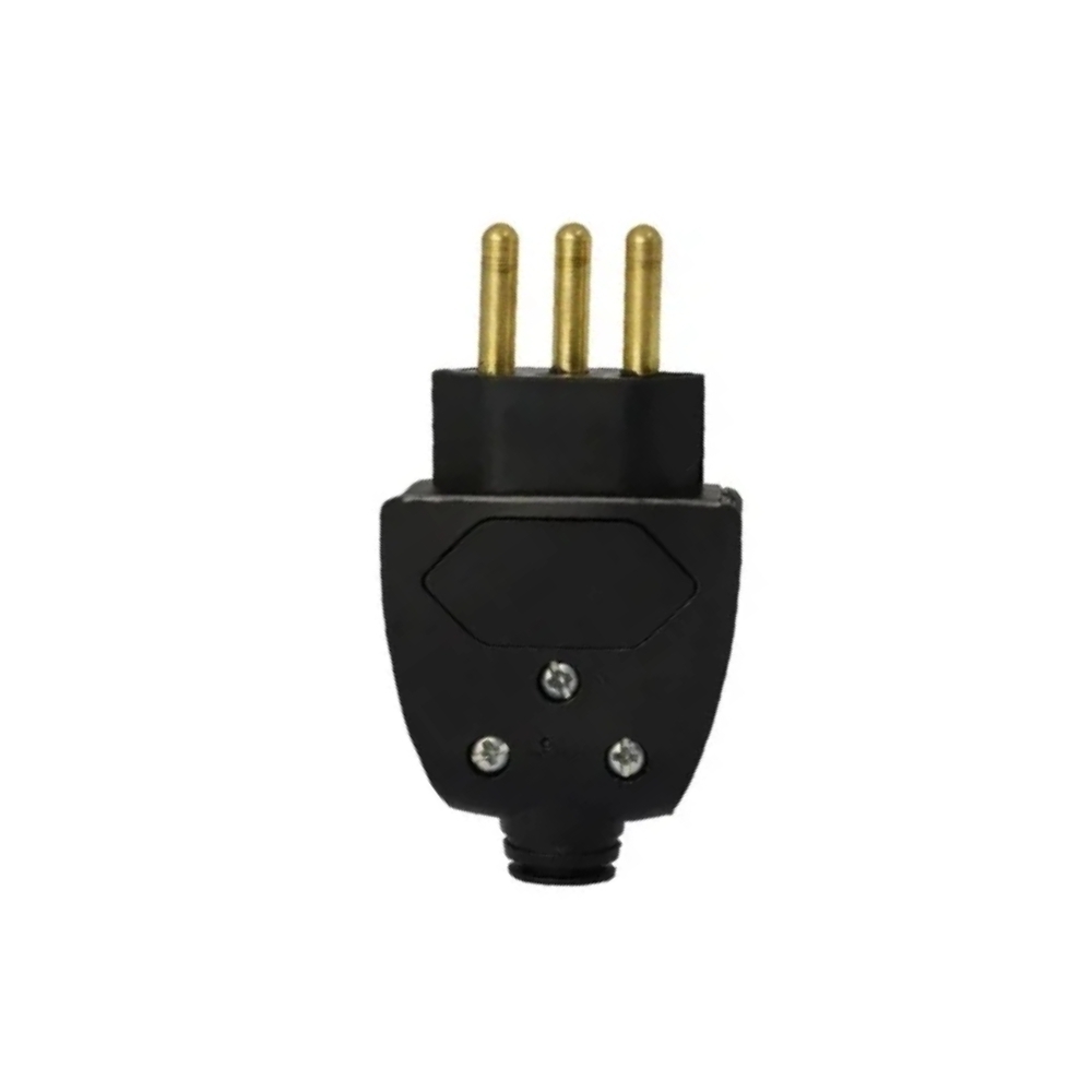 PLUGUE MACHO 90 GRAUS VERSATIL 2 POLOS + TERRA 10A PRETO COM SAIDA LATERAL - PIAL LEGRAND