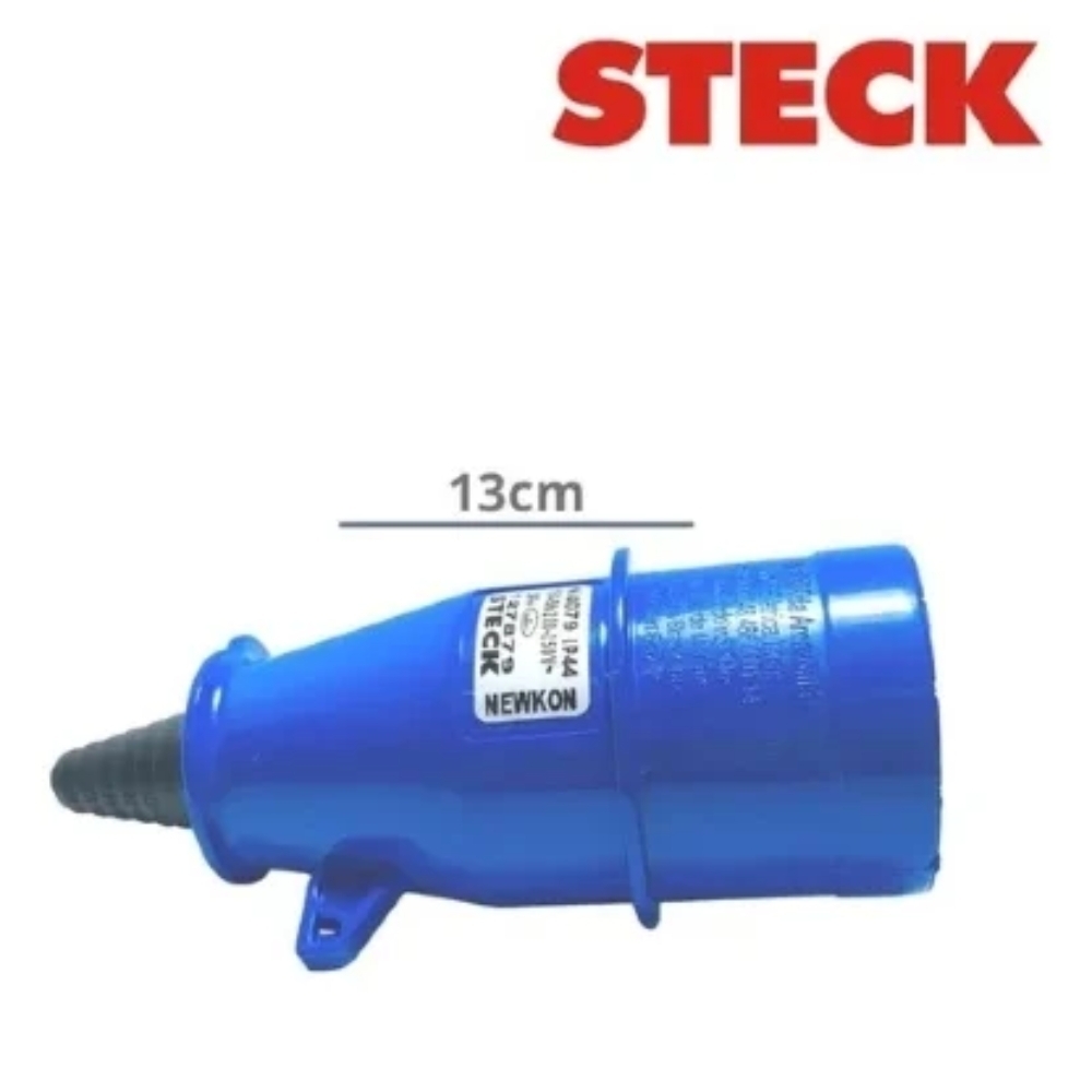 PLUGUE INDUSTRIAL 3 POLOS + TERRA 16A 220/240V AZUL 9H - STECK