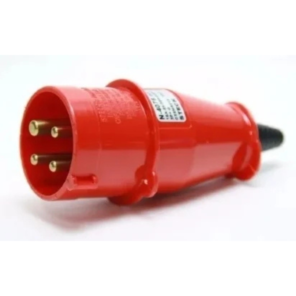 PLUGUE INDUSTRIAL 3 POLOS + TERRA 16A 380/440V VERMELHO 6H - STECK