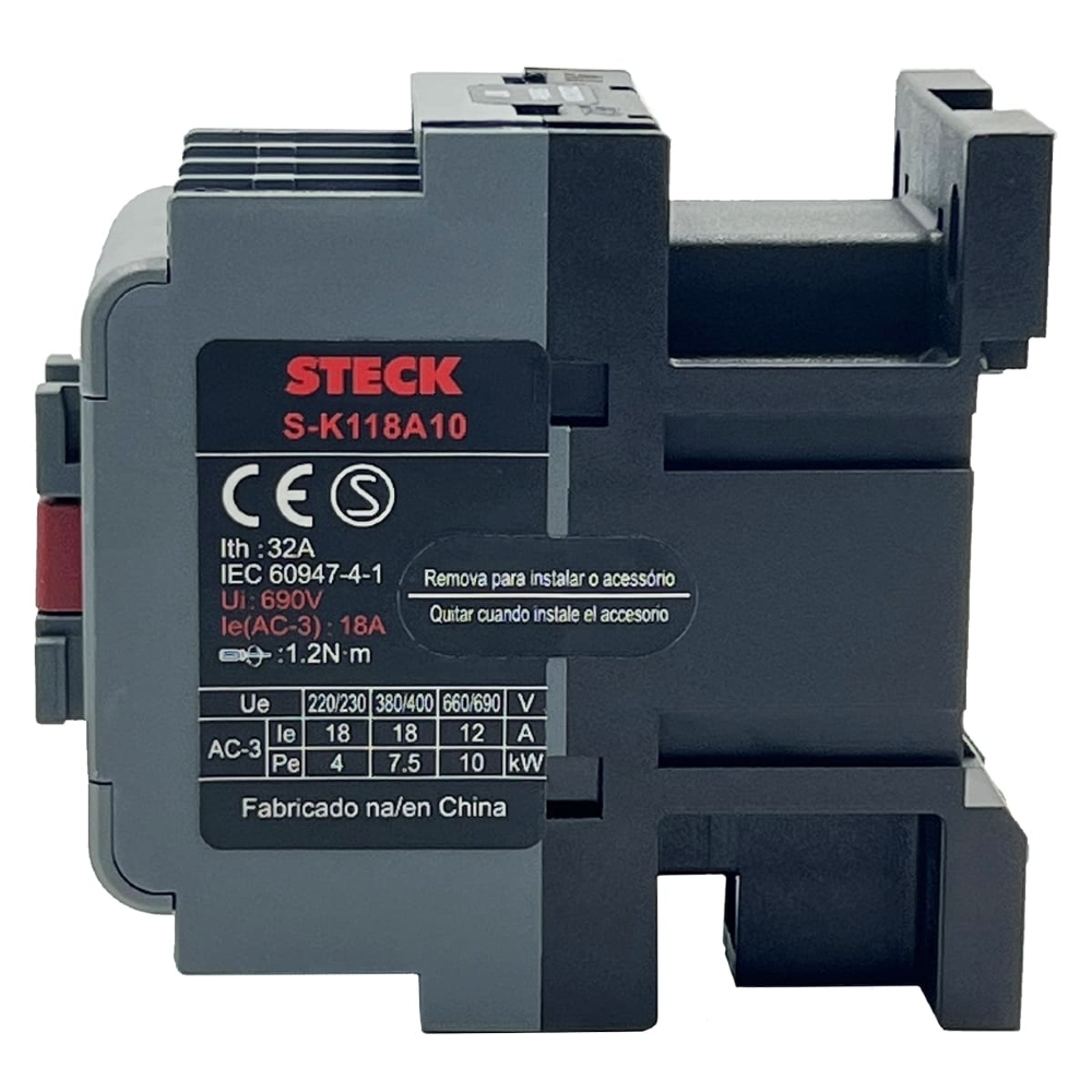 CONTATOR PRINCIPAL TRIPOLAR 18A 1NA 220VCA - STECK