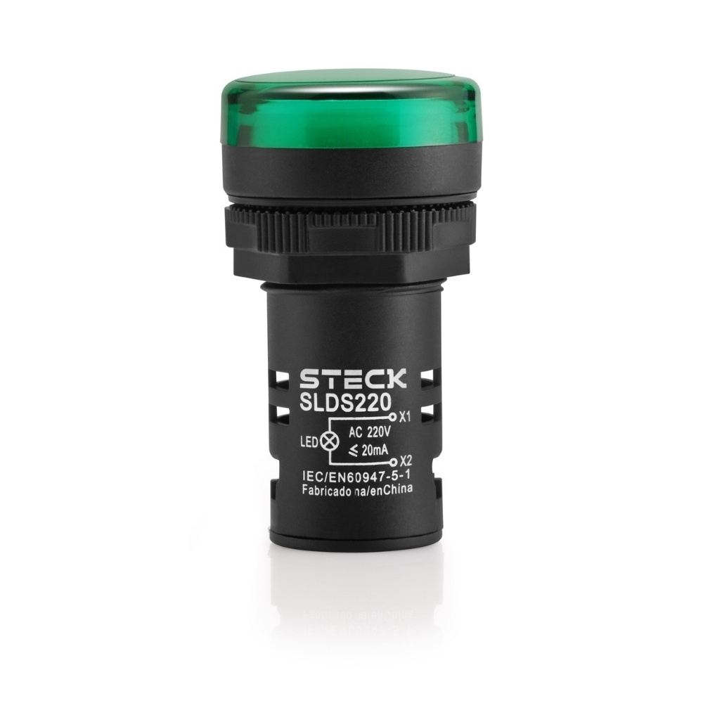 SINALEIRO PLASTICO MONOBLOCO 220V VERDE - STECK