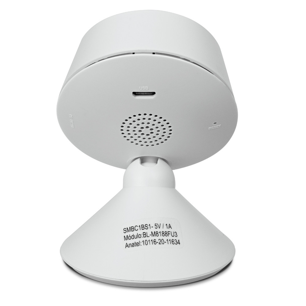 CAMERA DE SEGURANCA INTERNA COM DETECCAO DE MOVIMENTO E MODO NOTURNO - SMART STECK