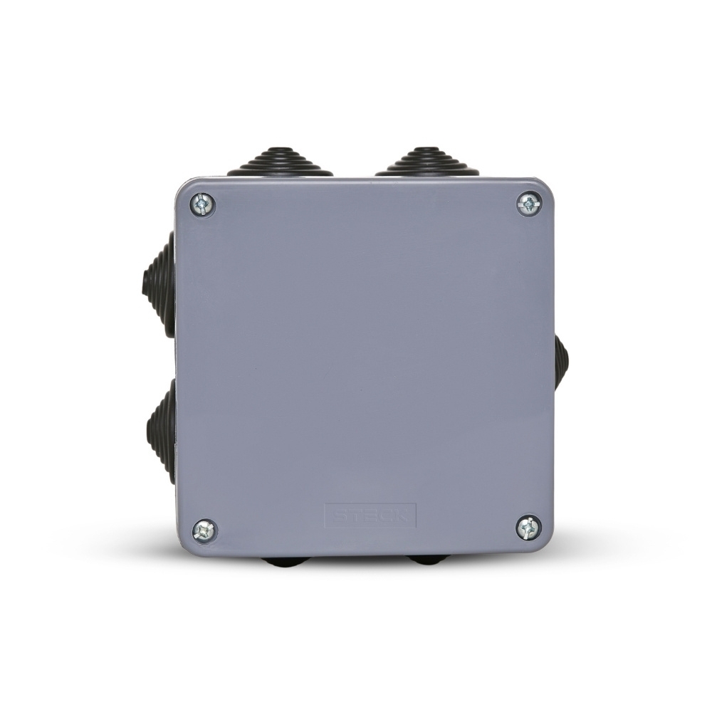 CAIXA PASSAGEM 100X100X60MM COM EMBUTES IP54 - STECK