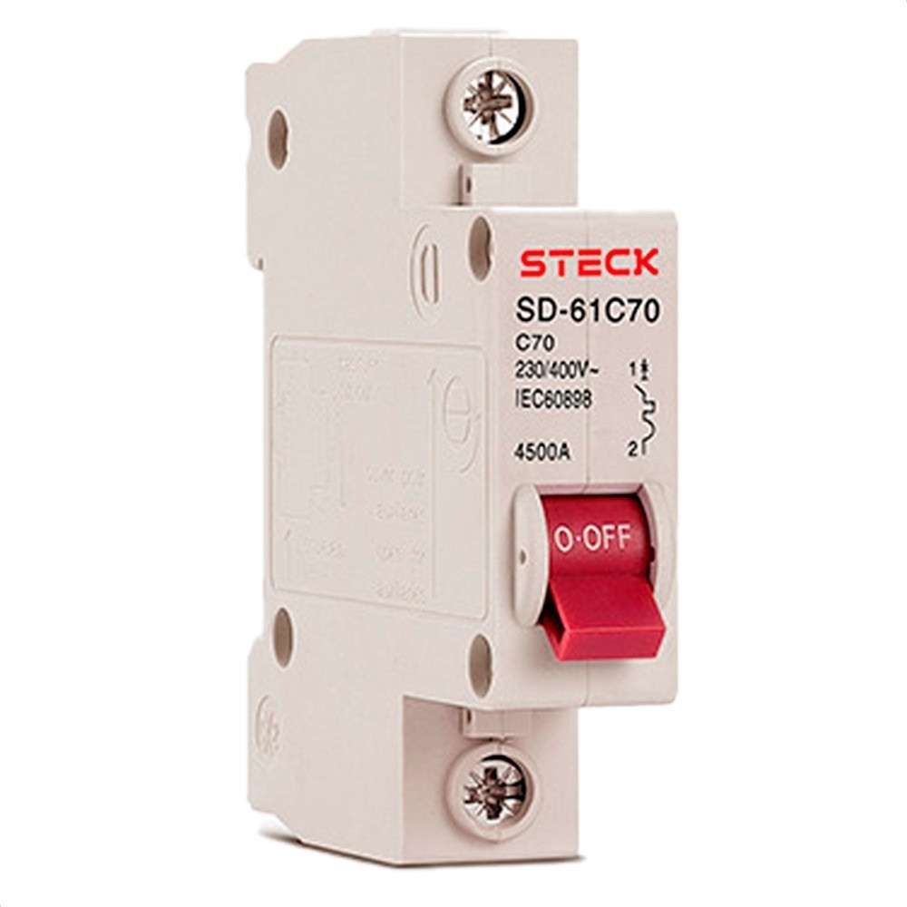 DISJUNTOR DIN UNIPOLAR 70A CURVA C - STECK