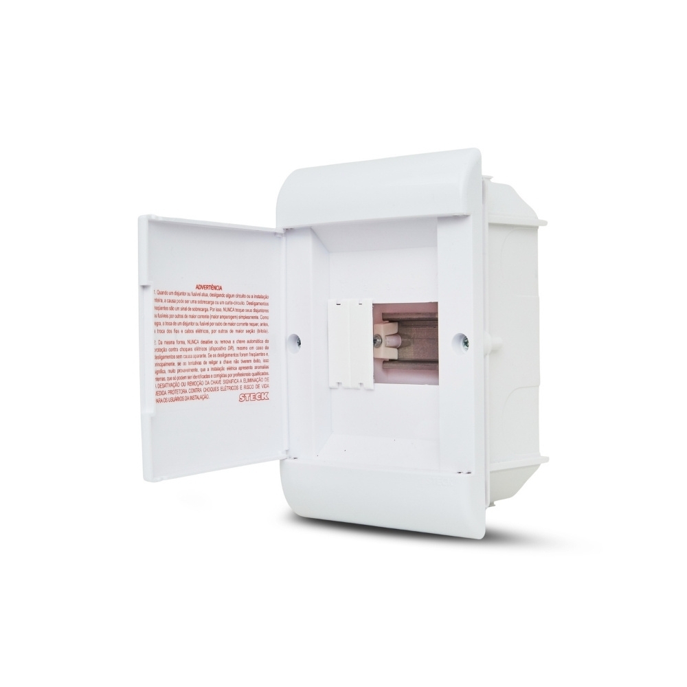 QUADRO EMBUTIR PARA 5 DISJUNTORES DIN BRANCO WALL - STECK