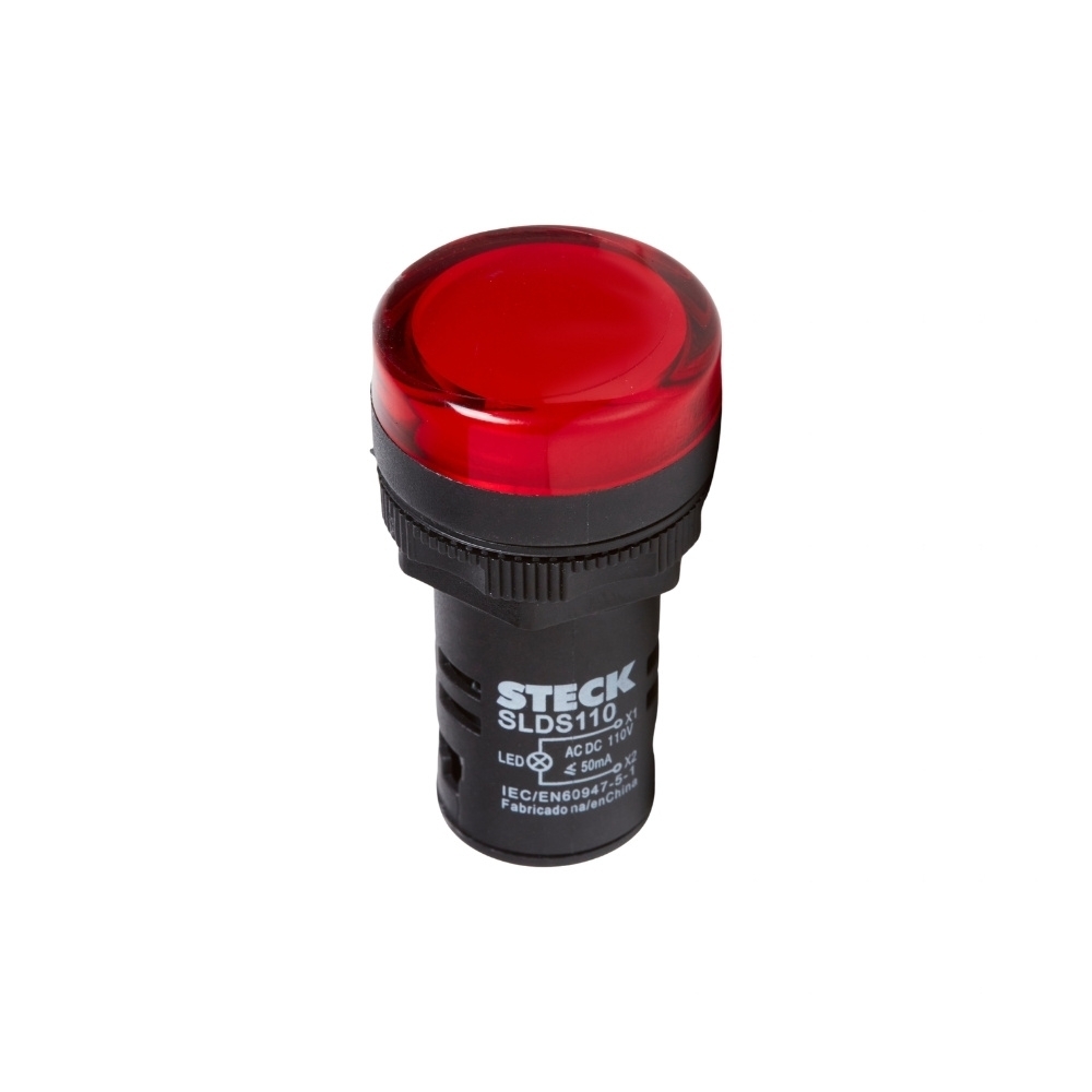 SINALEIRO PLASTICO MONOBLOCO 24V VERMELHO - STECK