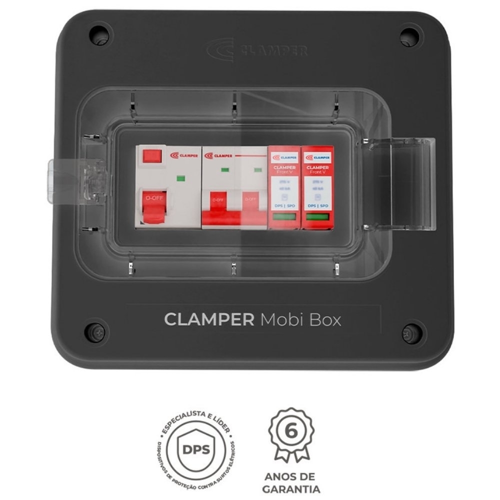 QUADRO PROTETOR DE CARREGADOR VEICULAR 8KW 220V 40A PRETO MOBI SEM TOMADA - CLAMPER