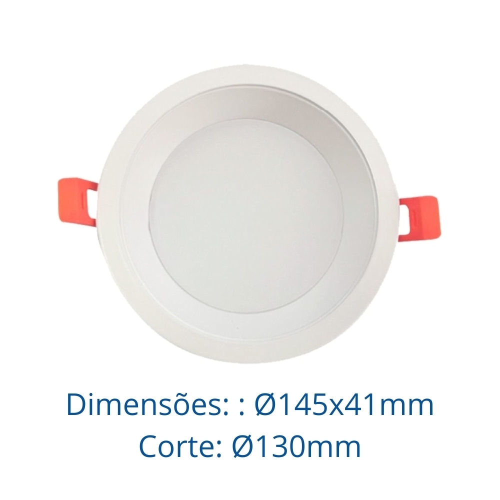 PAINEL LED EMBUTIR RECUADO 18W BIVOLT LUZ NEUTRA 4000K 1800LM REDONDO BRANCO 14CM - LUMINATTI