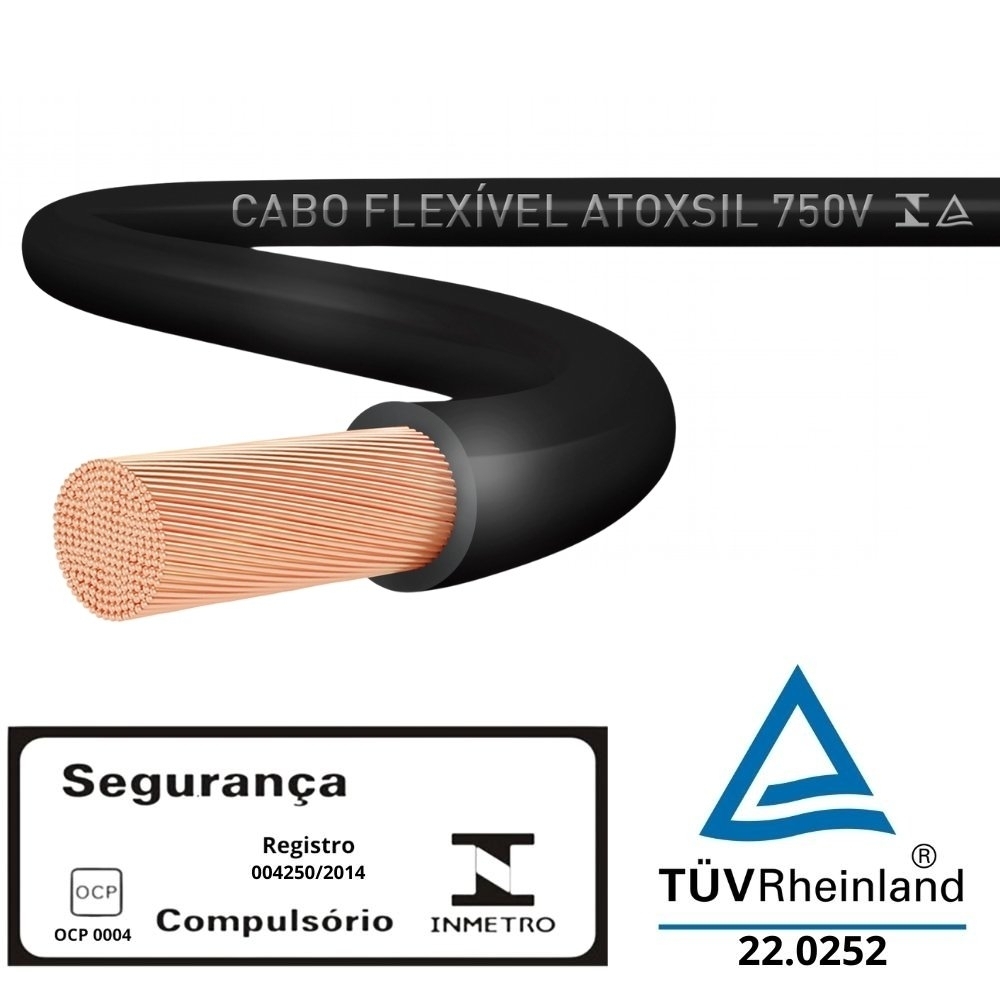 Cabo Atox 1,5mm Preto 750v Rolo 100 Metros - Sil