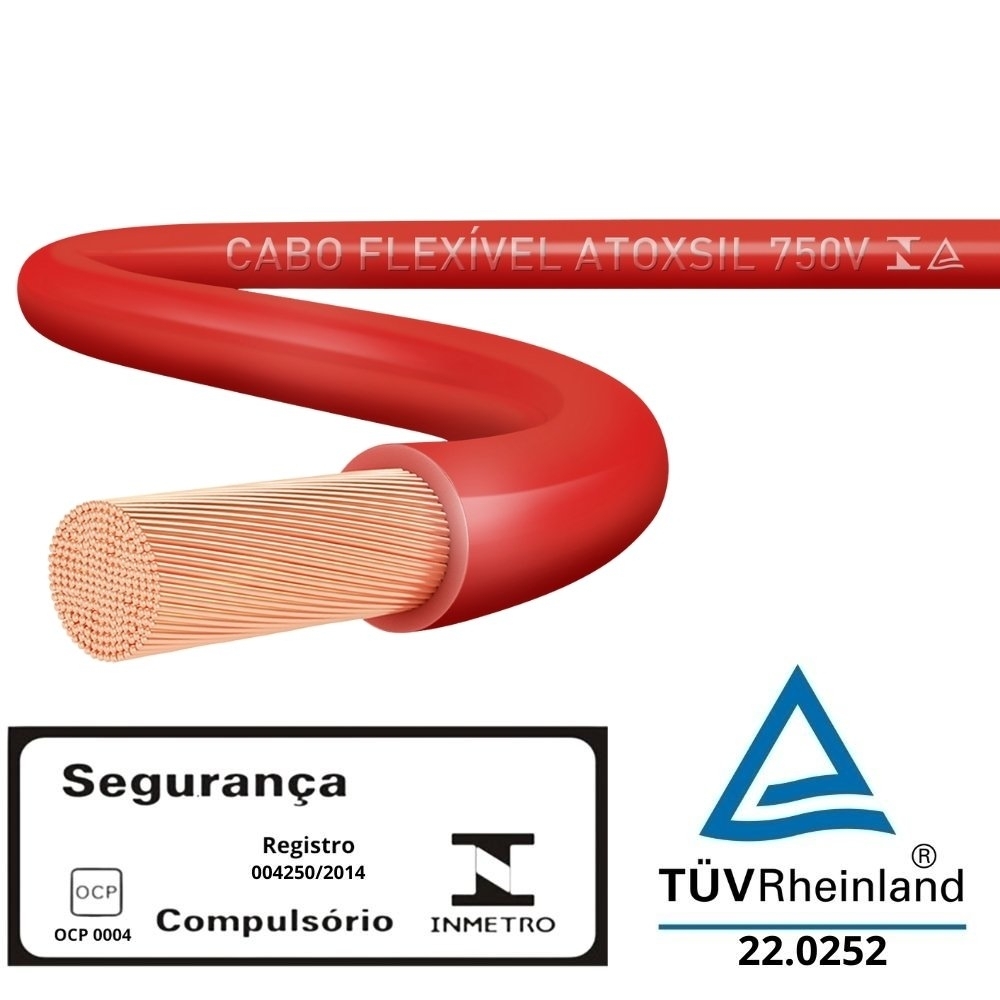 Cabo Atox 1,5mm Vermelho 750v Rolo 100 Metros - Sil