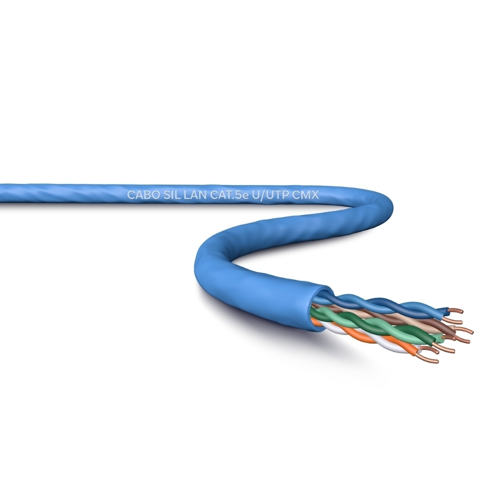 CABO DE REDE CAT 5 LAN 4 VIAS U/UTP AZUL 305 METROS - SIL