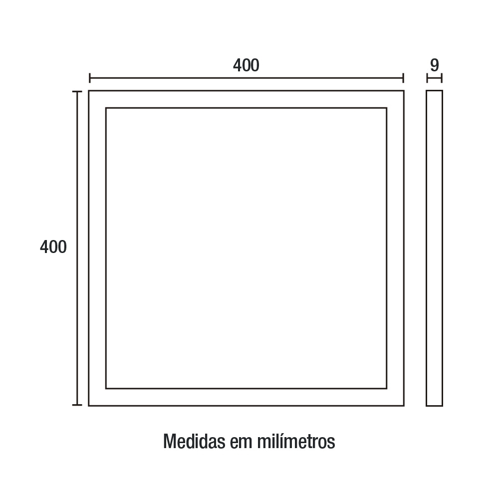 PAINEL LED EMBUTIR 32W BIVOLT LUZ NEUTRA 4100K QUADRADO 40CM DRYWALL - BLUMENAU