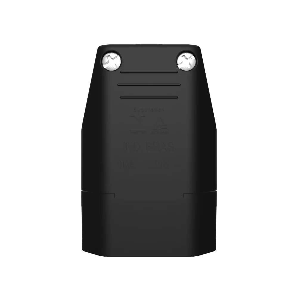 PLUG FEMEA 2 POLOS 10A 250V PRETO - SOPRANO