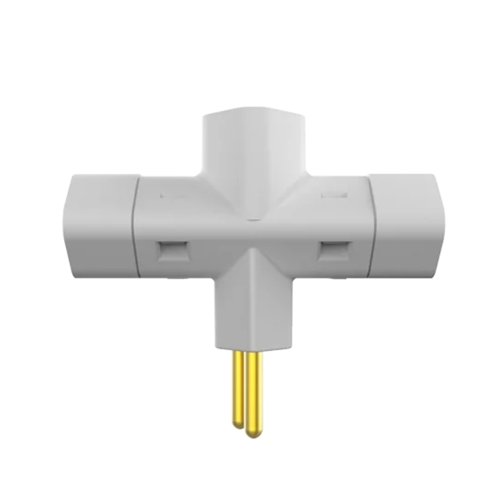 PLUG BENJAMIN 3 SAIDAS 2 POLOS +TERRA 10A 250V BRANCO - SOPRANO