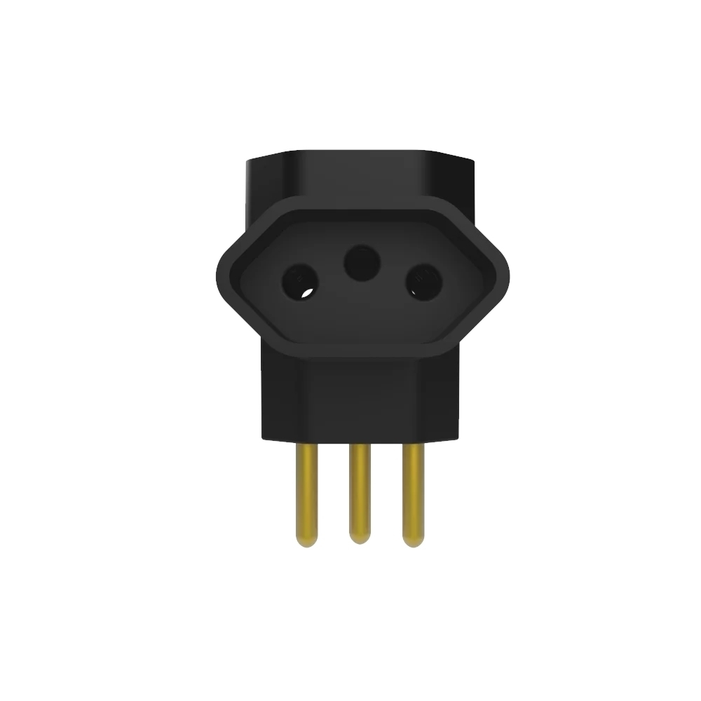 PLUG BENJAMIN 3 SAIDAS 2 POLOS + TERRA 10A 250V PRETO - SOPRANO