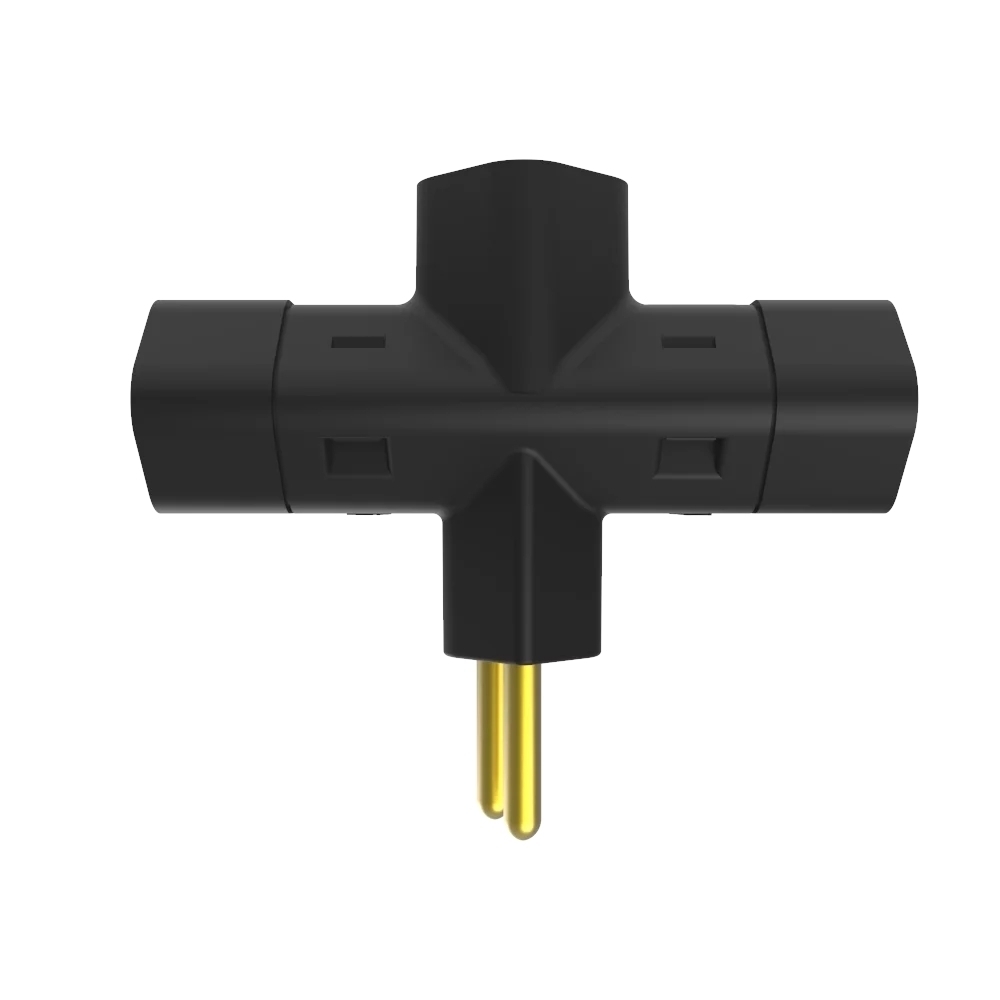 PLUG BENJAMIN 3 SAIDAS 2 POLOS + TERRA 10A 250V PRETO - SOPRANO