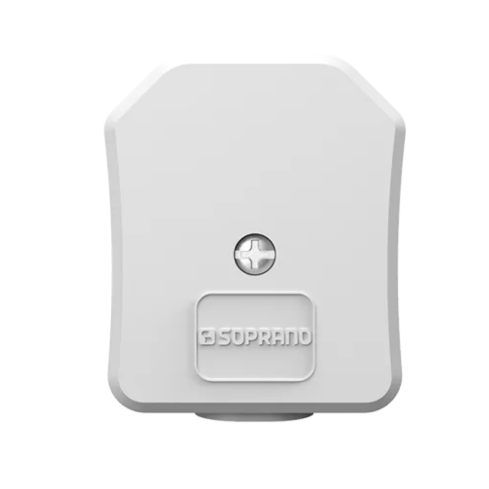 PLUG MACHO 90G 2 POLOS + TERRA 20A 250V COM PRENSA CABO BRANCO - SOPRANO