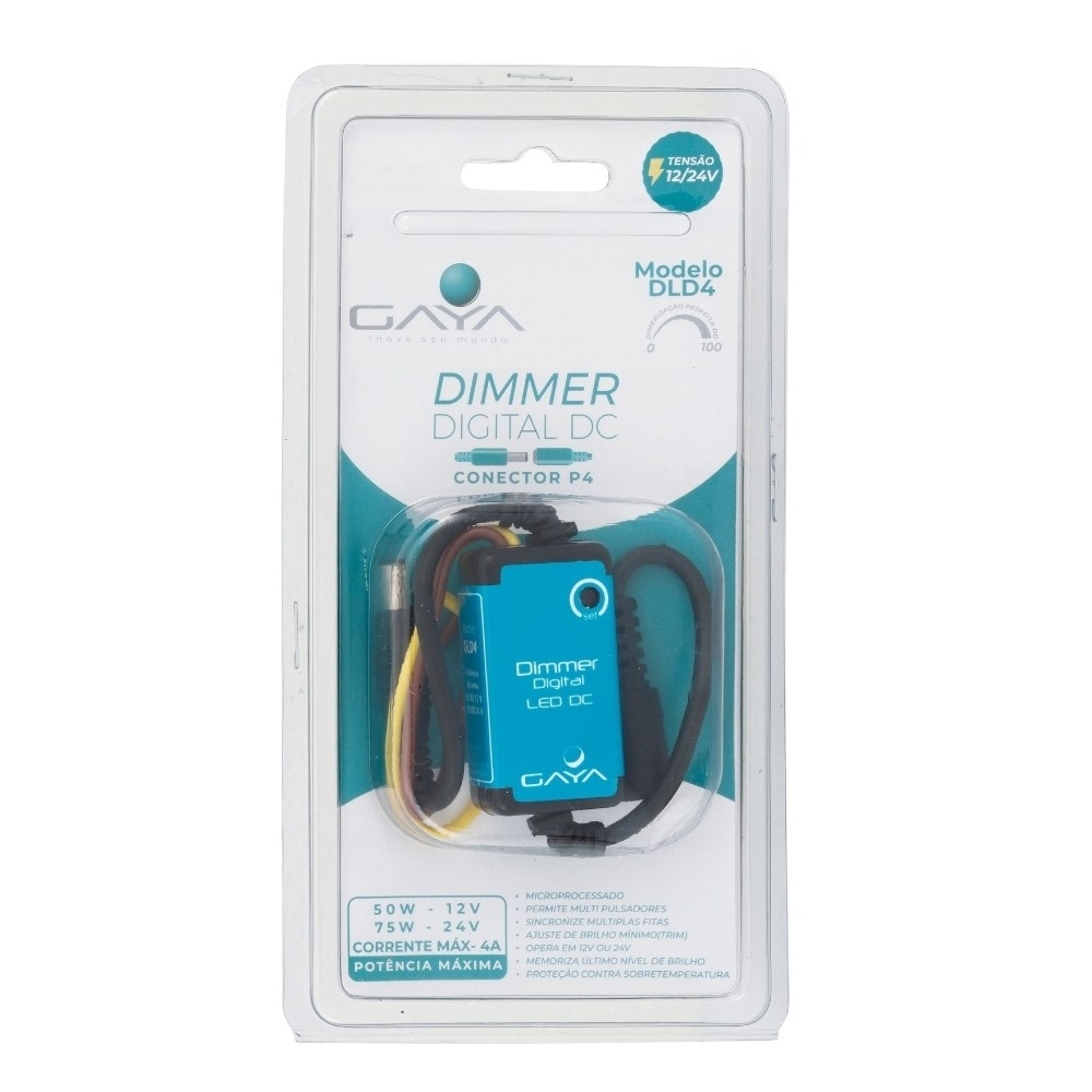 DIMMER DIGITAL DC 12/24V COM CONECTOR IP20 50W - GAYA