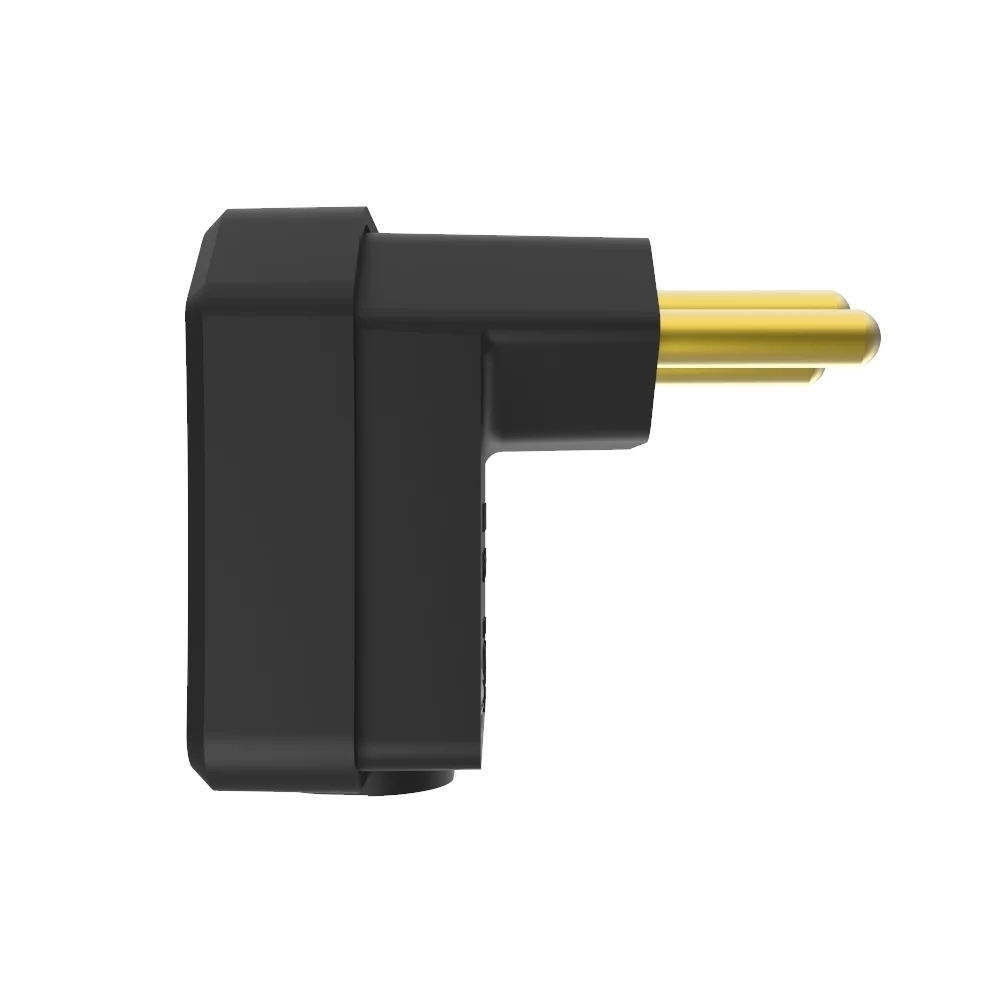 PLUG MACHO 90G 2 POLOS + TERRA 20A 250V COM PRENSA CABO PRETO - SOPRANO