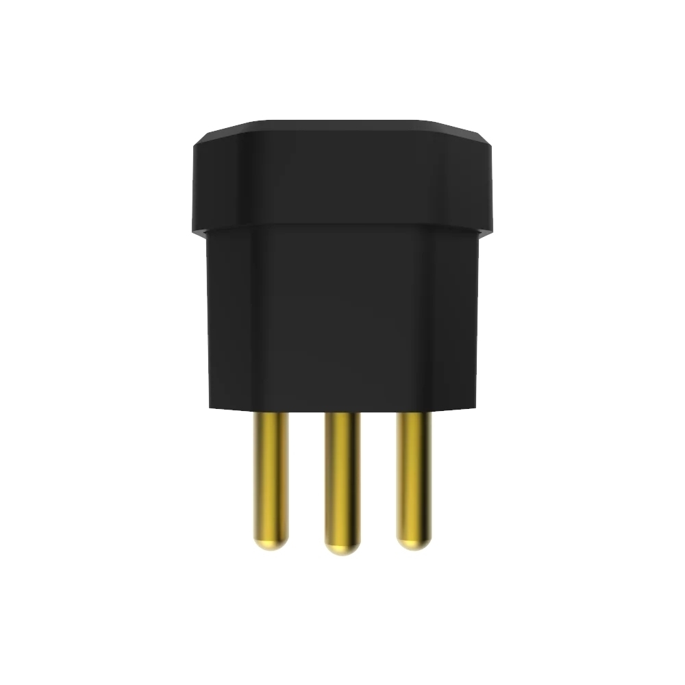 PLUG MACHO 90G 2 POLOS + TERRA 10A 250V COM PRENSA CABO PRETO - SOPRANO