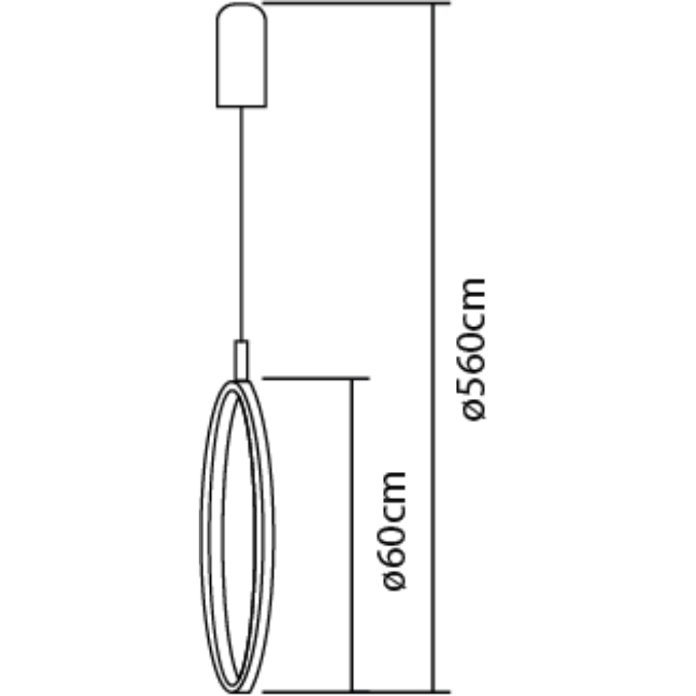 PENDENTE LED HOOP 19W LUZ AMARELA 3000K 1900LM 60CM DOURADO - HEVVY