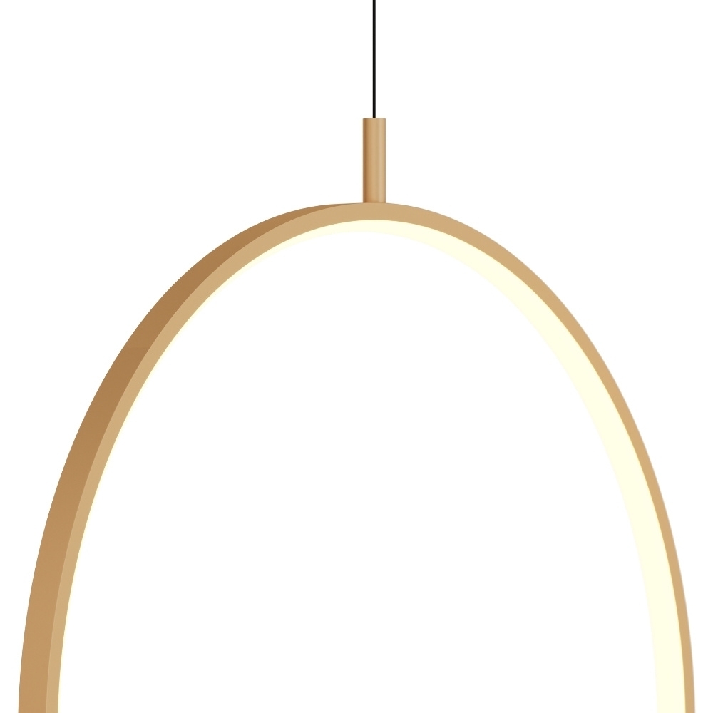 PENDENTE LED HOOP 19W LUZ AMARELA 3000K 1900LM 60CM DOURADO - HEVVY
