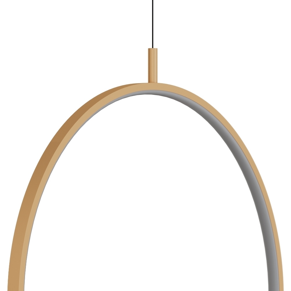 PENDENTE LED HOOP 19W LUZ AMARELA 3000K 1900LM 60CM DOURADO - HEVVY