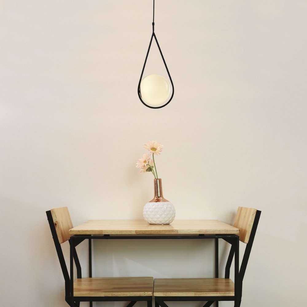 PENDENTE LA VILE PARA 1 LAMPADA G9 PRETO - HEVVY