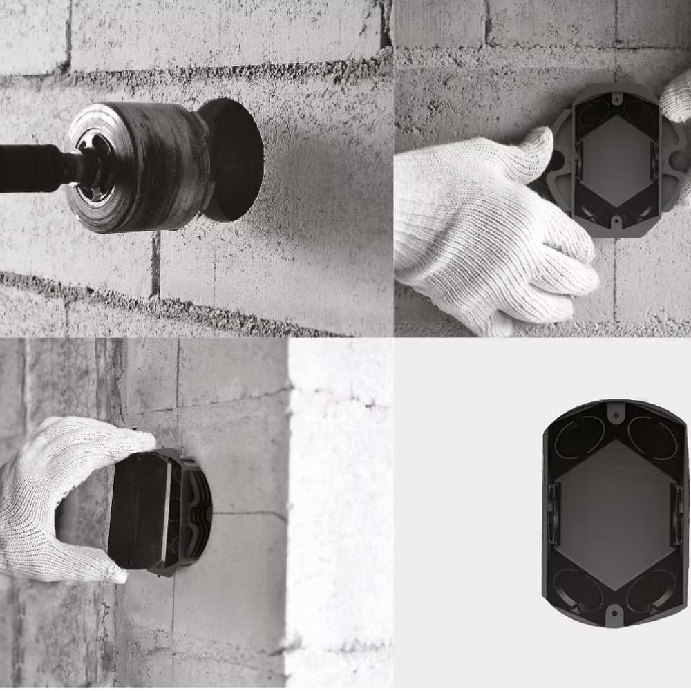 CAIXA EMBUTIR 4X2 PVC PRETO PARA BLOCO ESTRUTURAL - NANOPLASTIC