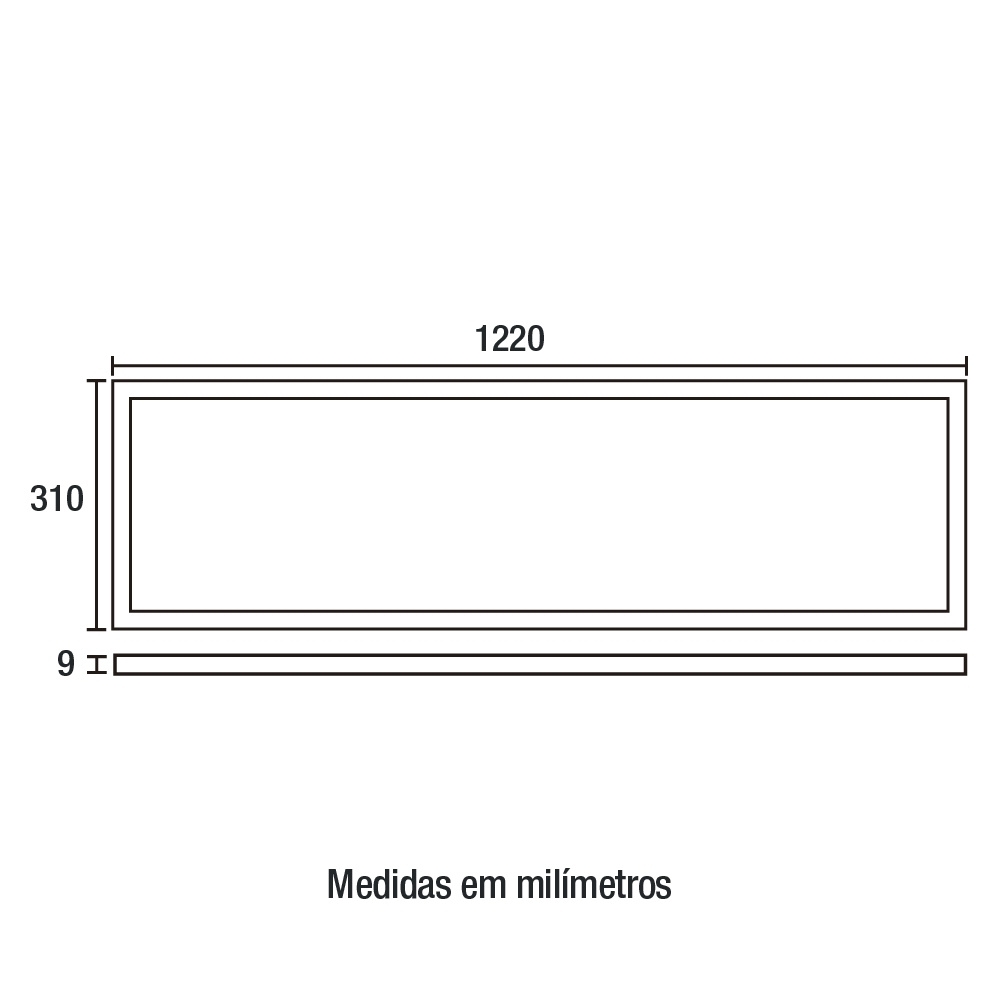 PAINEL LED EMBUTIR 45W BIVOLT LUZ NEUTRA 4100K RETANGULAR 122X31 DRYWALL - BLUMENAU