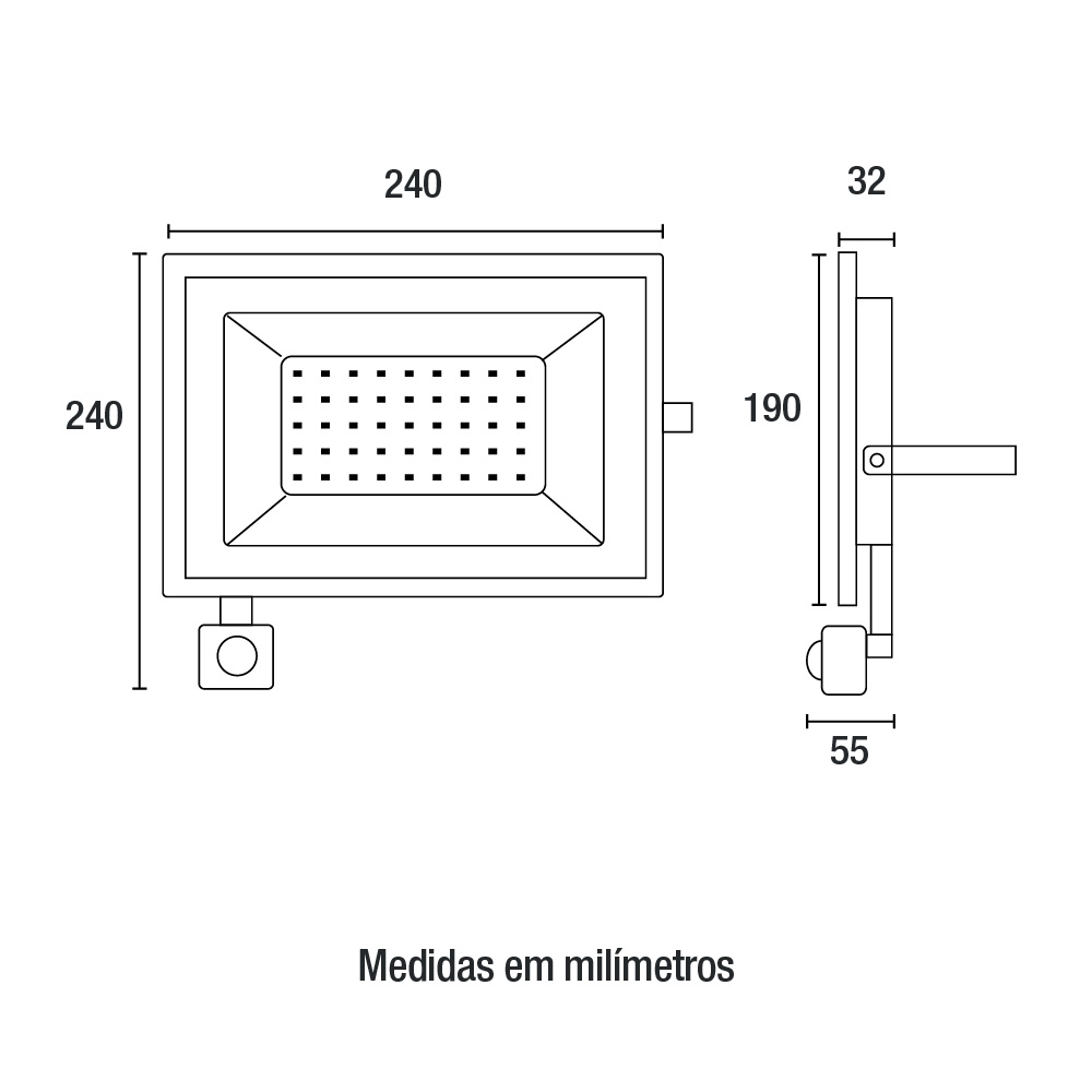PROJETOR LED 100W BIVOLT LUZ BRANCA 6500K 9200LM IP66 COM SENSOR - BLUMENAU