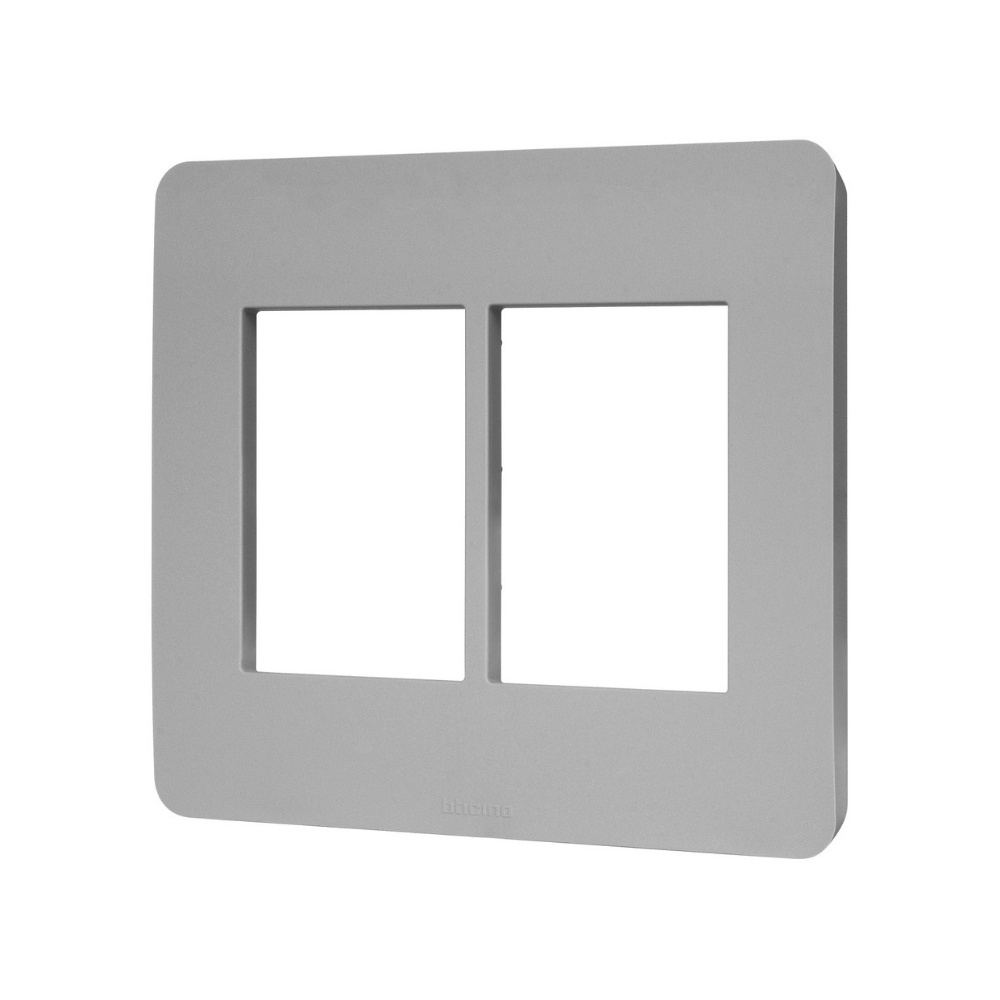 PLACA 4X4 PARA 3+3 POSTOS CINZA SEM SUPORTE MATIXGO - BTICINO
