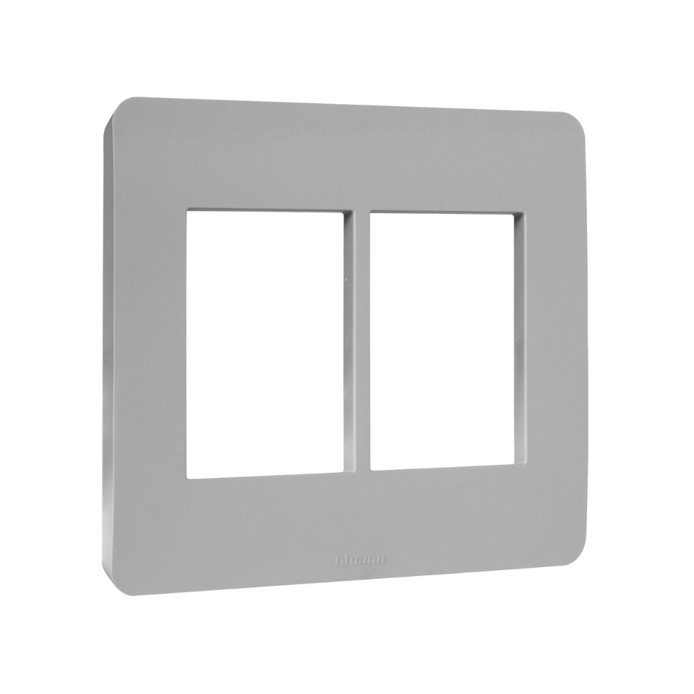 PLACA 4X4 PARA 3+3 POSTOS CINZA SEM SUPORTE MATIXGO - BTICINO