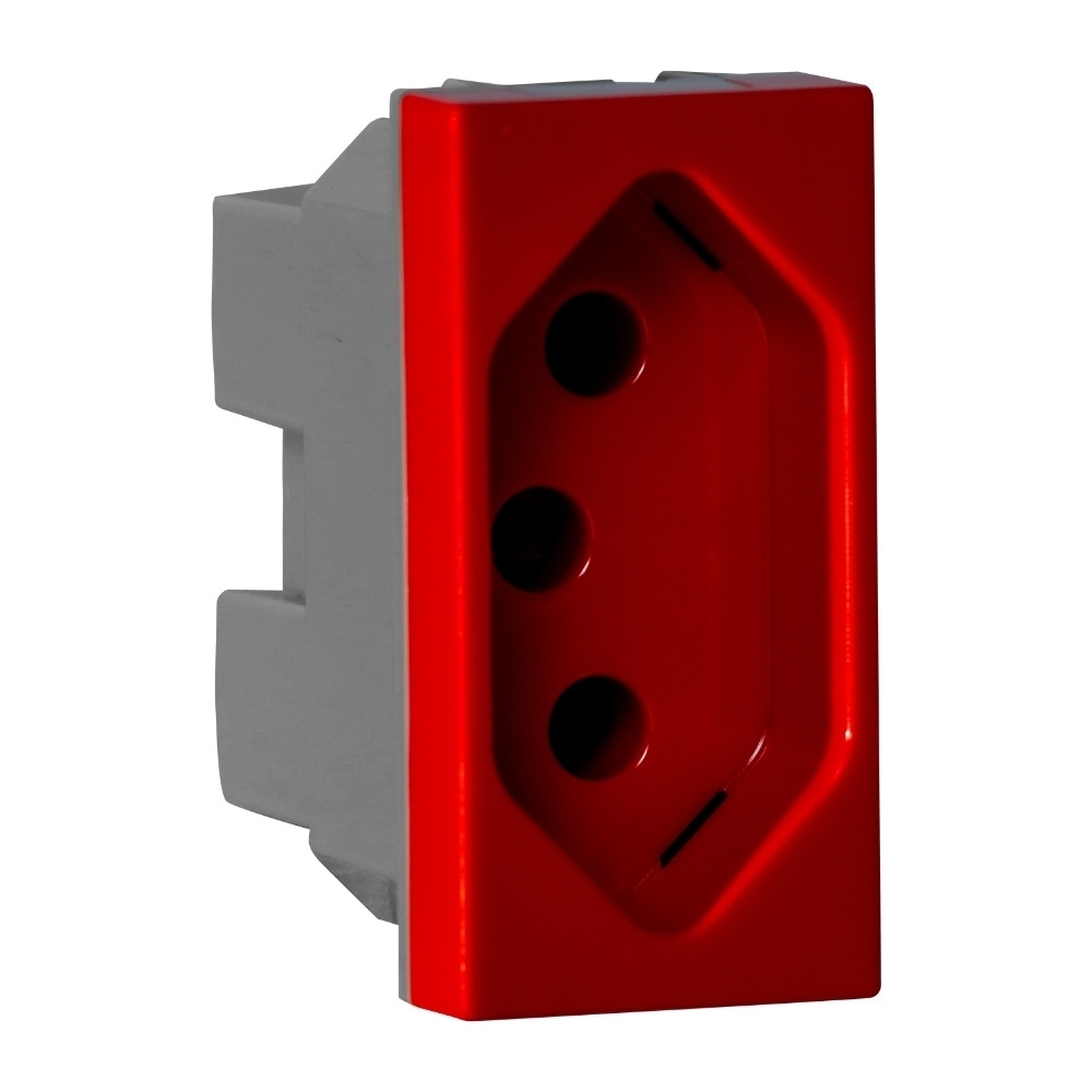 MODULO TOMADA 2P+T 20A 250V VERMELHO 1M 250V MATIXGO - BTICINO