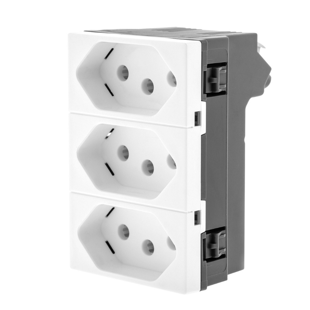 MODULO TOMADA 2 POLOS + TERRA 10A 250V BRANCO TRIPLEX PIAL PLUS+ - LEGRAND