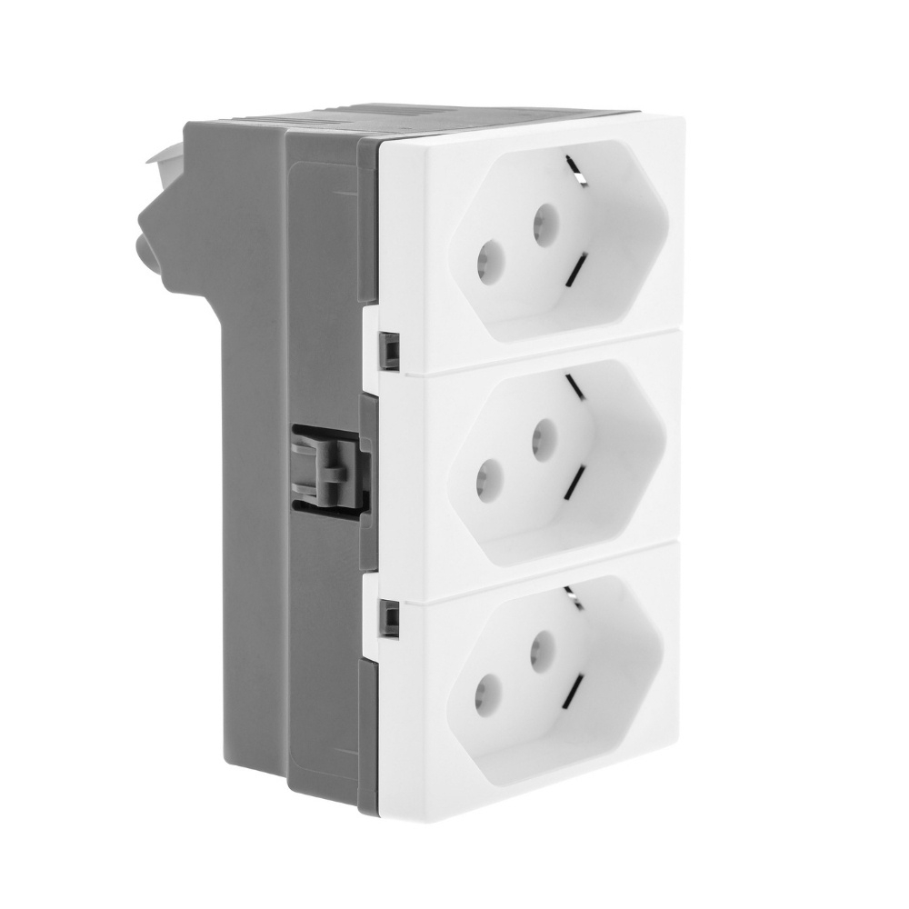 MODULO TOMADA 2 POLOS + TERRA 10A 250V BRANCO TRIPLEX PIAL PLUS+ - LEGRAND